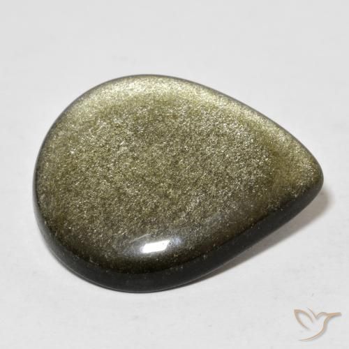 Obsidiana Preto amarronzado Natural 17.41ct, Formato de pêra, Opaco