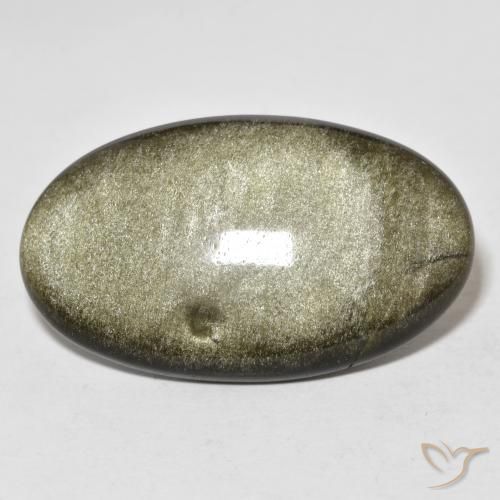 Obsidiana Preto com brilho dourado Natural 20.73ct, oval, Opaco