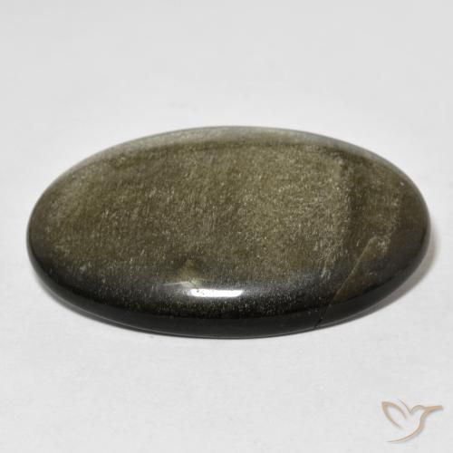 Obsidiana Preto com brilho dourado Natural 20.73ct, oval, Opaco