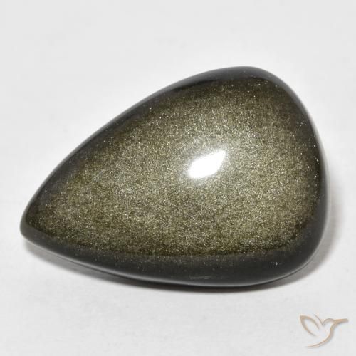 18.65ct Natural Preto amarronzado Obsidiana, Formato de pêra, Opaco