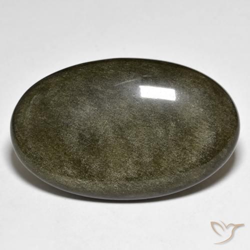 31.53ct Natural Preto com brilho dourado Obsidiana, oval, Opaco