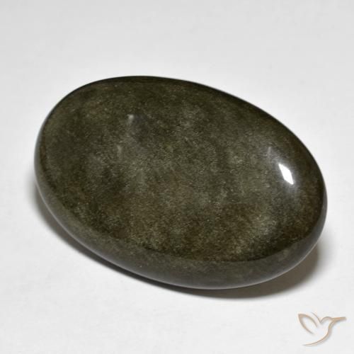 Obsidiana Preto com brilho dourado Natural 31.53ct, oval, Opaco