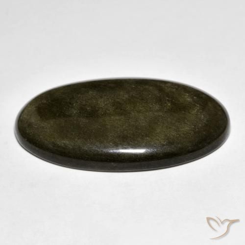 Obsidiana Preto com brilho dourado Natural 31.53ct, oval, Opaco