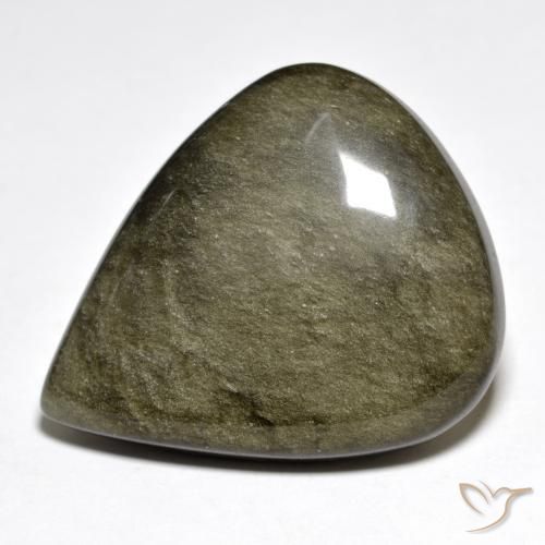 Obsidiana Preto amarronzado Natural 42.04ct, Formato de pêra, Opaco