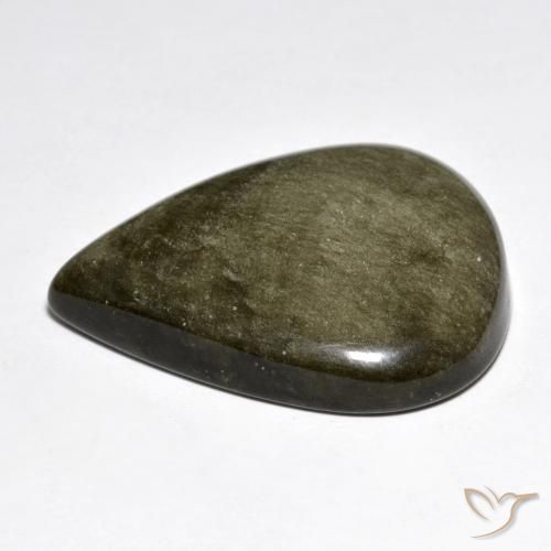 Obsidiana Preto amarronzado Natural 42.04ct, Formato de pêra, Opaco