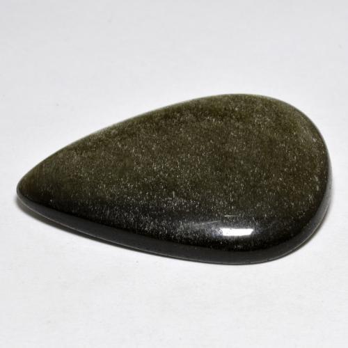 Obsidiana dourado natural 27,20ct, formato de pêra, opaco