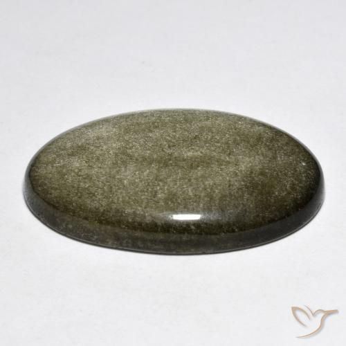 Obsidiana Preto com brilho dourado Natural 30.38ct, oval, Opaco