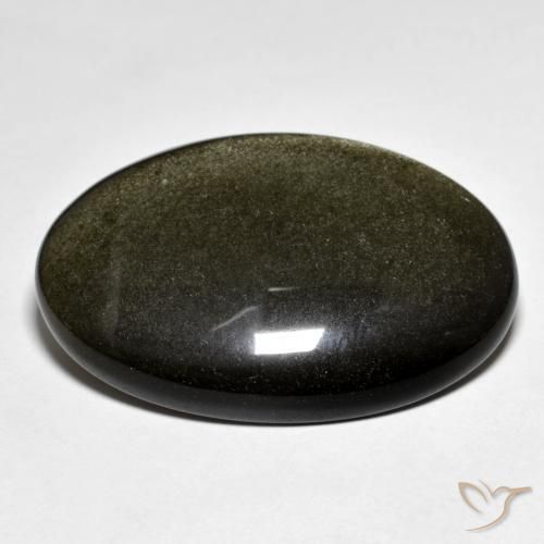Obsidiana Preto com brilho dourado Natural 30.47ct, oval, Opaco