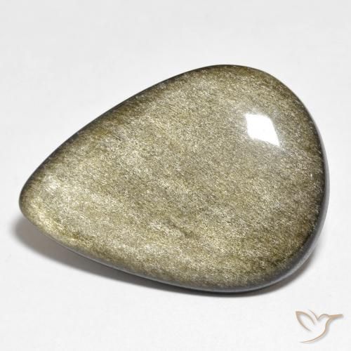 19.79ct Natural Preto com brilho dourado Obsidiana, Formato de pêra, Opaco