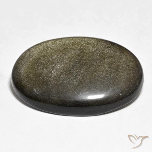 Obsidiana Preto com brilho dourado Natural 25.40ct, oval, Opaco