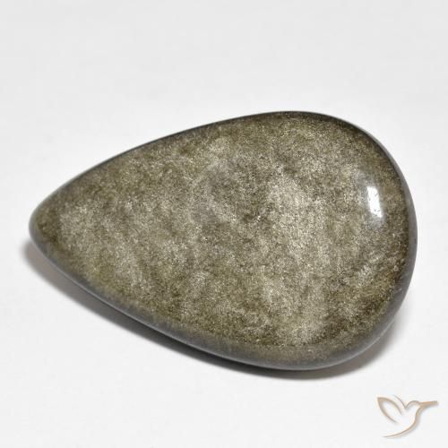 25.86ct Natural Preto amarronzado Obsidiana, Formato de pêra, Opaco