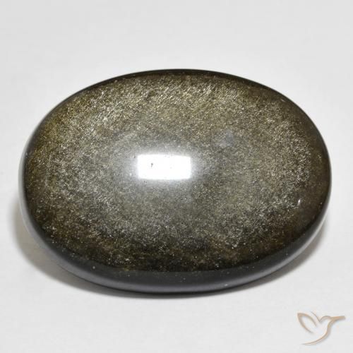 Obsidiana Preto com brilho dourado Natural 22.54ct, oval, Opaco