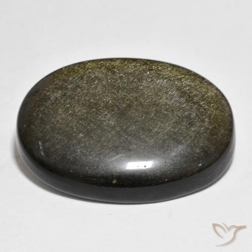 Obsidiana Preto com brilho dourado Natural 22.54ct, oval, Opaco