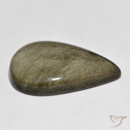 Obsidiana Preto com brilho dourado Natural 29.01ct, Formato de pêra, Opaco