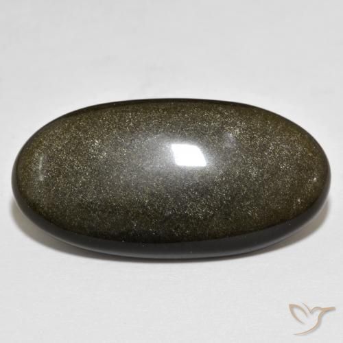 19.87ct Natural Preto com brilho dourado Obsidiana, oval, Opaco