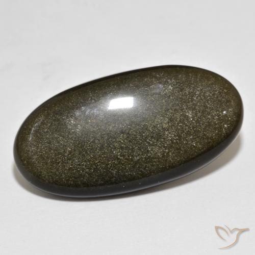 Obsidiana Preto com brilho dourado Natural 19.87ct, oval, Opaco