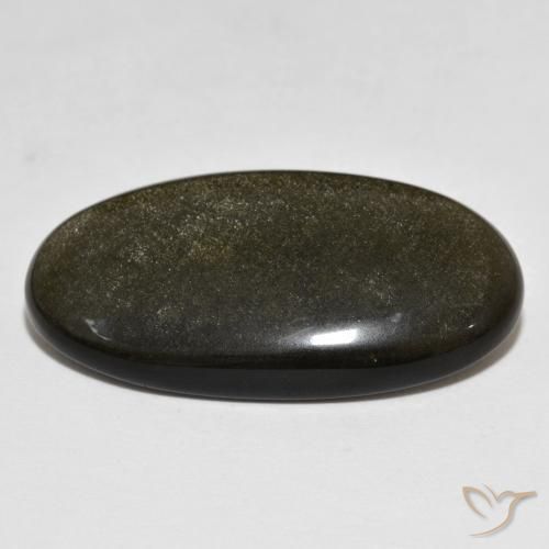 Obsidiana Preto com brilho dourado Natural 19.87ct, oval, Opaco