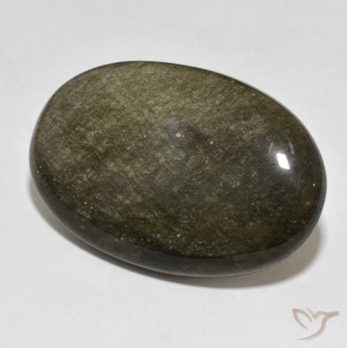 Obsidiana Preto com brilho dourado Natural 30.28ct, oval, Opaco