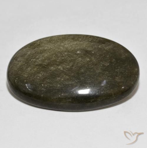 Obsidiana Preto com brilho dourado Natural 30.28ct, oval, Opaco