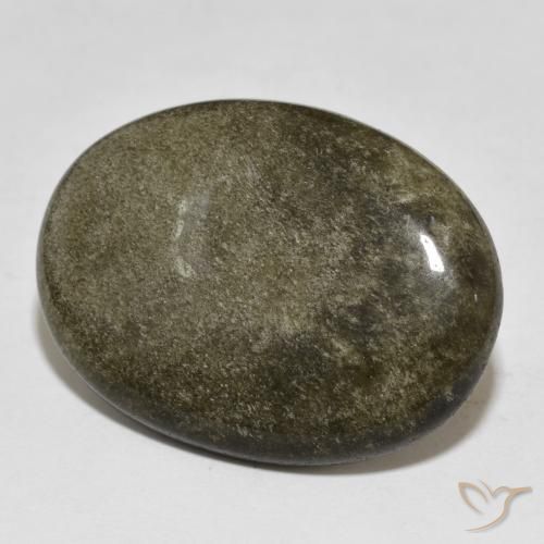 21.74ct Natural Preto com brilho dourado Obsidiana, oval, Opaco