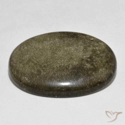 Obsidiana Preto com brilho dourado Natural 21.74ct, oval, Opaco