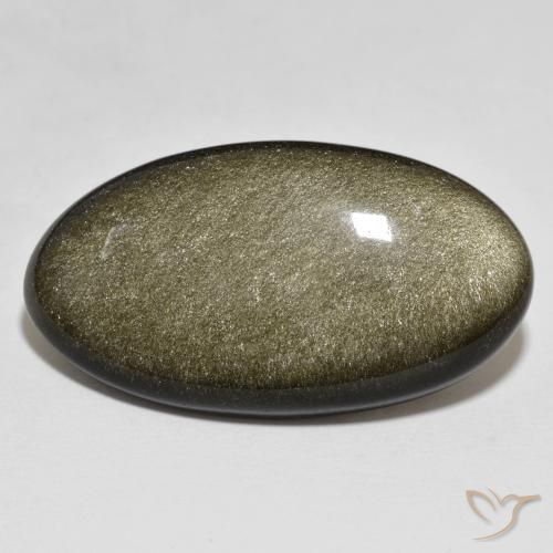 Obsidiana Preto com brilho dourado Natural 33.15ct, oval, Opaco