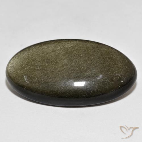 Obsidiana Preto com brilho dourado Natural 33.15ct, oval, Opaco