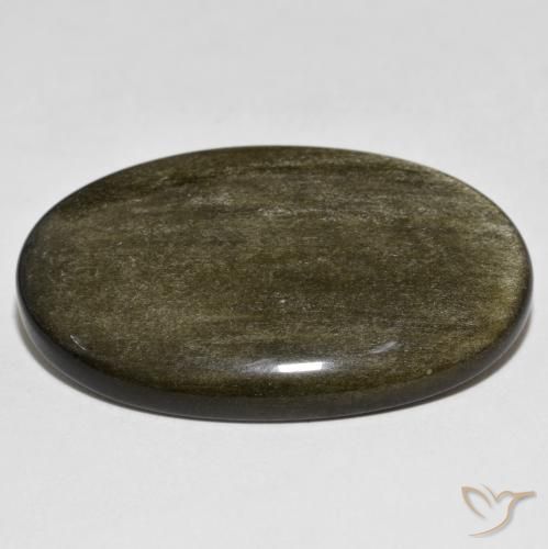 Obsidiana Preto com brilho dourado Natural 39.46ct, oval, Opaco