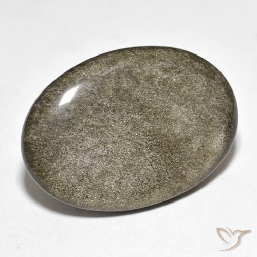 Obsidiana Preto com brilho dourado Natural 20.01ct, oval, Opaco