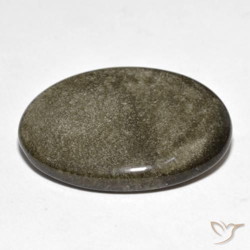 Obsidiana Preto com brilho dourado Natural 20.01ct, oval, Opaco