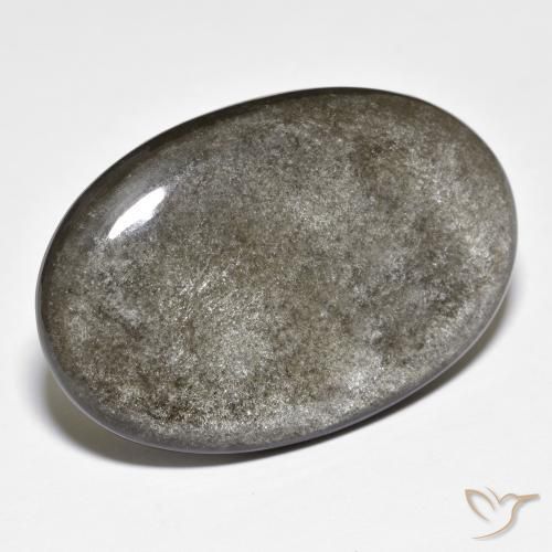24.72ct Natural cinza médio Obsidiana, oval, Opaco