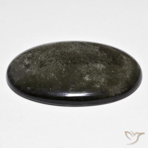 Obsidiana cinza médio Natural 24.72ct, oval, Opaco