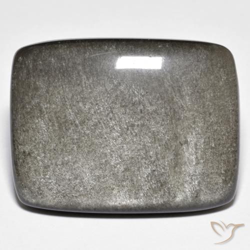 Obsidiana preto acinzentado Natural 29.71ct, Almofada, Opaco