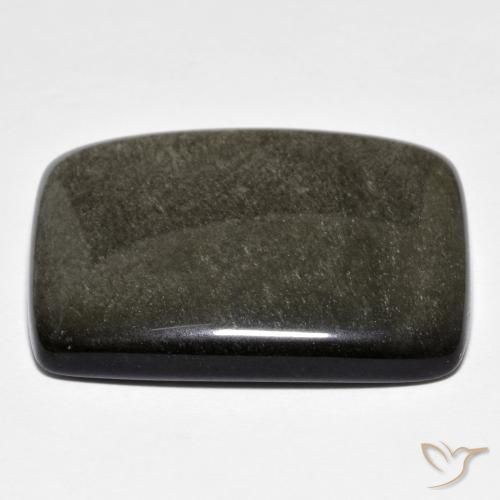 Obsidiana preto acinzentado Natural 29.71ct, Almofada, Opaco
