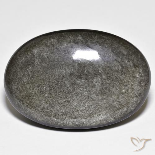 41.78ct Natural preto acinzentado Obsidiana, oval, Opaco