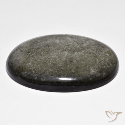 Obsidiana preto acinzentado Natural 41.78ct, oval, Opaco