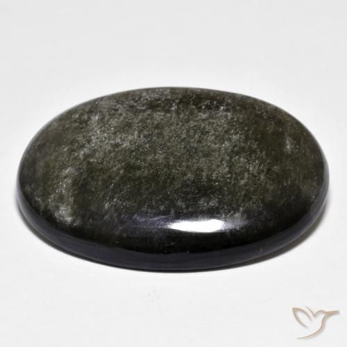 Obsidiana Cinza médio-escuro Natural 27.47ct, oval, Opaco