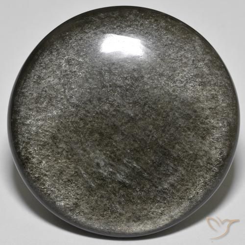 Obsidiana cinza natural 44,58ct, corte redondo, opaco