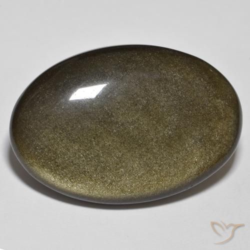 Obsidiana Preto com brilho dourado Natural 27.67ct, oval, Opaco