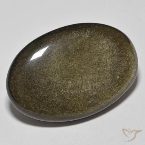 Obsidiana Preto com brilho dourado Natural 32.66ct, oval, Opaco