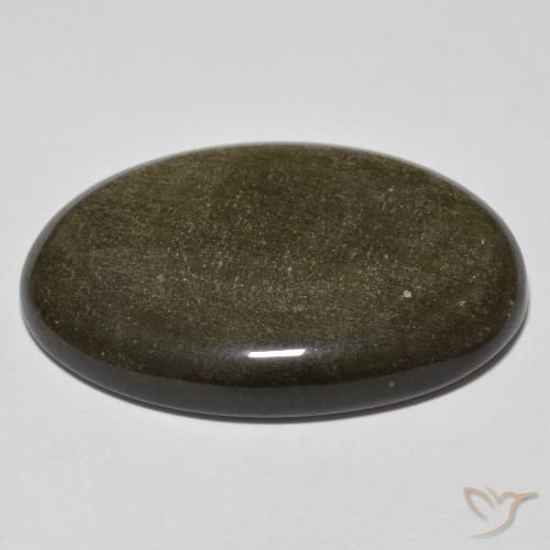Obsidiana Preto com brilho dourado Natural 32.66ct, oval, Opaco