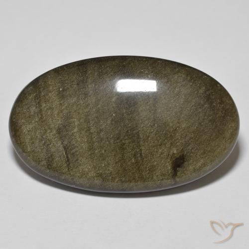 Obsidiana Preto com brilho dourado Natural 33.09ct, oval, Opaco