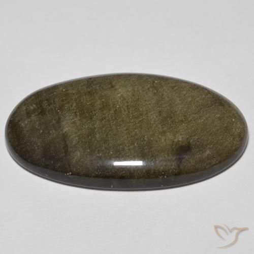 Obsidiana Preto com brilho dourado Natural 33.09ct, oval, Opaco