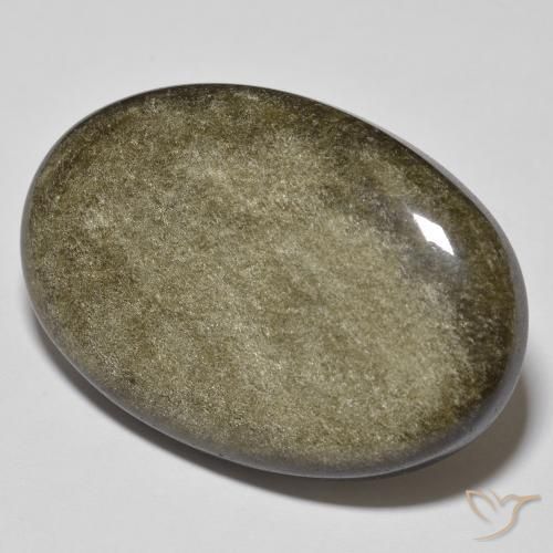 Obsidiana Preto com brilho dourado Natural 36.78ct, oval, Opaco