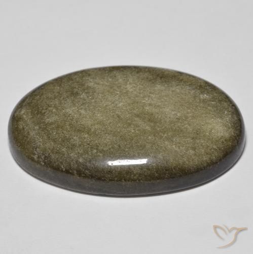 Obsidiana Preto com brilho dourado Natural 36.78ct, oval, Opaco