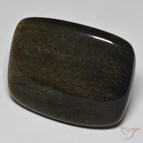 Obsidiana Preto com brilho dourado Natural 35.04ct, Almofada, Opaco