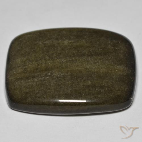 Obsidiana Preto com brilho dourado Natural 35.04ct, Almofada, Opaco
