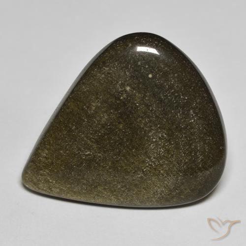 Obsidiana Preto com brilho dourado Natural 17.61ct, Formato de pêra, Opaco