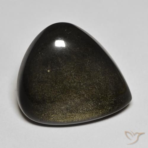 20.17ct Natural Preto com brilho dourado Obsidiana, Formato de pêra, Opaco