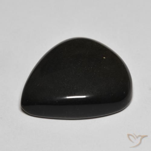 Obsidiana Preto com brilho dourado Natural 20.17ct, Formato de pêra, Opaco